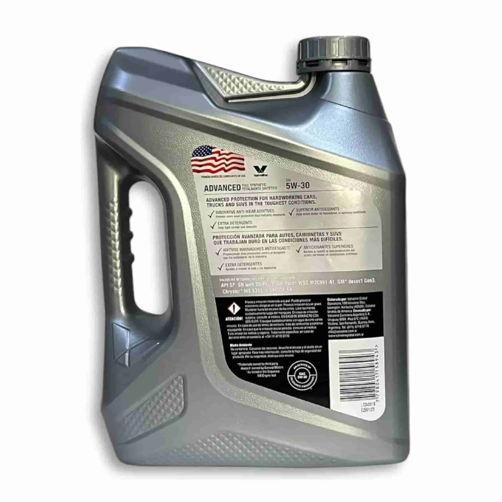 valvoline-advanced-5w30-378l-trasera Valvoline Advanced 5W30