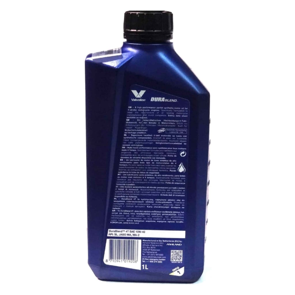 valvoline-durablend-4t-10w40-1l-trasero Valvoline Durablend 4T 10W40 - 1L